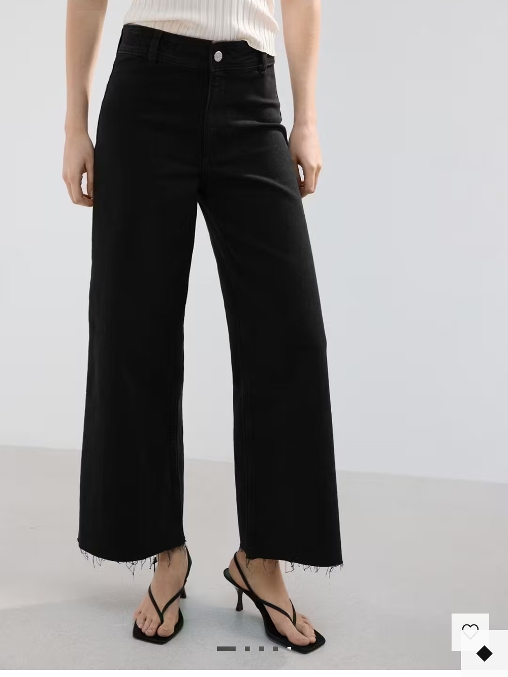 Mng Catherine Black Wide-Leg High-Rise Jeans